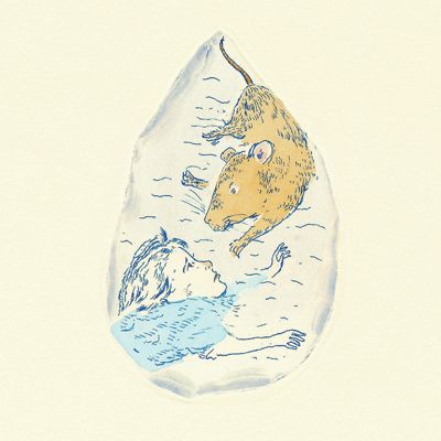 2025年eclat12月号特別付録　2026年「不思議の国のアリス」カレンダー掲載、銅版画家山本容子さんの原画 『The pool of tears』　『The pool of tears』銅版画 手彩色