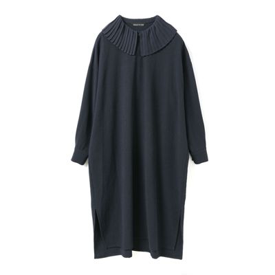 美品✨ミズイロインド　プリーツカラーワンピース ブラック　24AW セール】mizuiro ind プリーツカラーワンピース（ワンピース