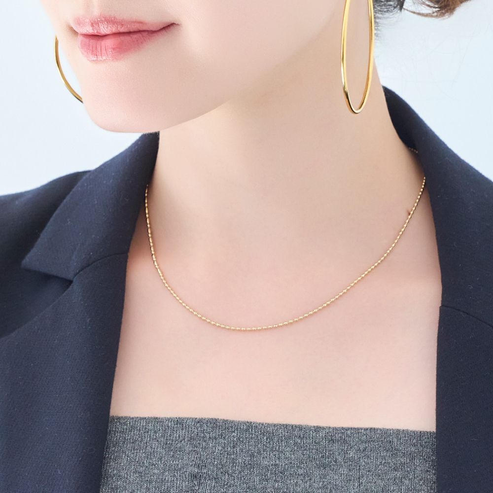 Phoebe(フィービィー)/【金属アレルギー対応】デザインボールチェーンネックレス