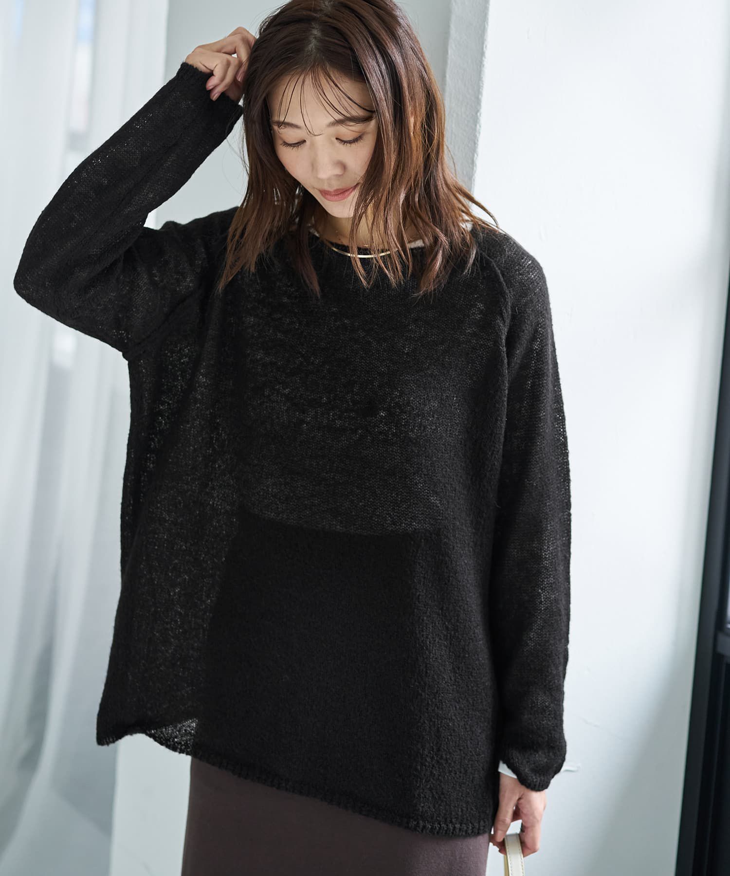 STYLE DELI(スタイルデリ)/アルパカ混エアリールーズニットトップス