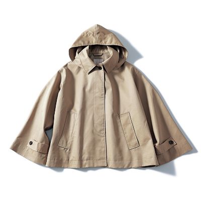 【洗える】【撥水】ステンカラーフーディーコート