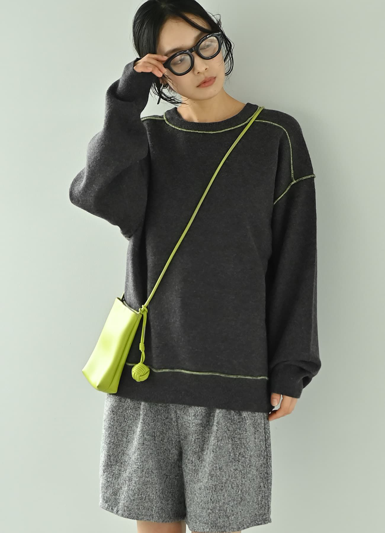 STYLE DELI(スタイルデリ)/【BLK001】配色ニットチュニック