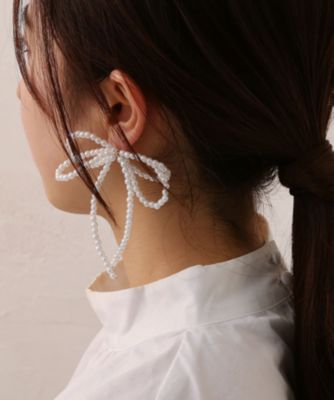 集英社HAPPY PLUS STOREcollecala（コレカラ）/ボリュームパールリボンイヤリング