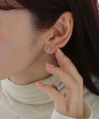 集英社HAPPY PLUS STOREcollecala（コレカラ）/セミフープ ラインストーン樹脂イヤリング