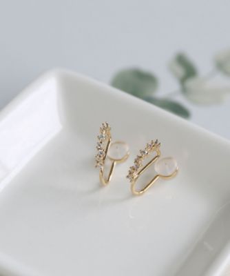 集英社HAPPY PLUS STOREcollecala（コレカラ）/セミフープ ラインストーン樹脂イヤリング