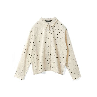 2025F/W mizuiroind フロッキードットプリントシャツ mizuiro ind(ミズイロインド)のフロッキードットプリントシャツ通販