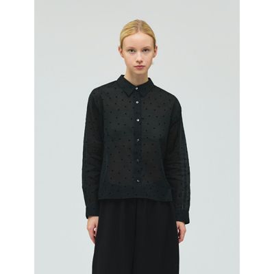 mizuiro ind(ミズイロインド)のフロッキードットプリントシャツ通販