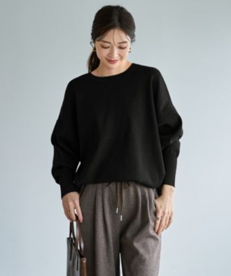 スムースハイゲージゆったりクルーネックニット