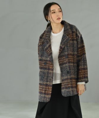 STYLE DELI(スタイルデリ)の【BLK001】ビックチェック柄ショートコート