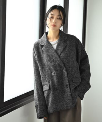 STYLE DELI(スタイルデリ)の【BLK001】ツイード袖折り返しダブル