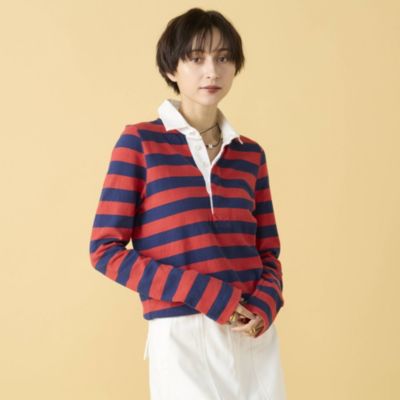 マディソンブルーMADISONBLUEボーダー半袖リブニットトップ#1オレンジ MADISONBLUE オンラインストア / マディソンブルー公式通販