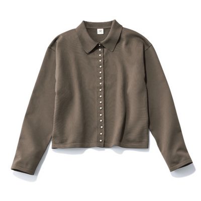 real riche♡上品 パール ニットカーディガン palm RICHE（ポームリシュ） カーディガン パール付きニットカーデ