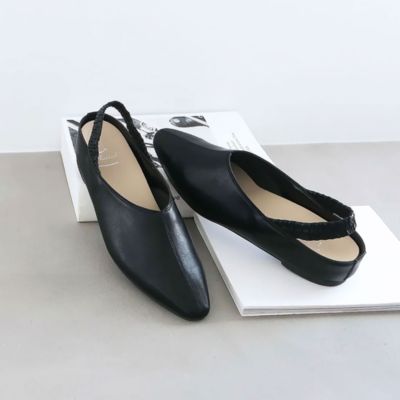 ギャザースリングバックミュールシューズ