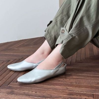 ギャザースリングバックミュールシューズ