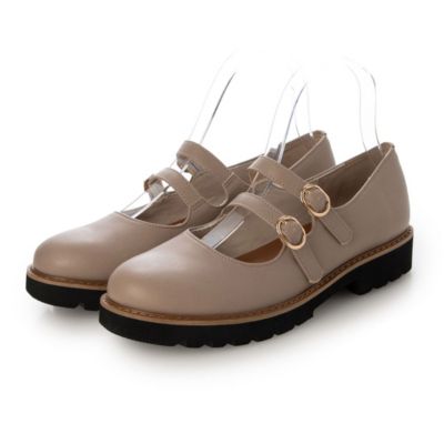 大人カジュアルにちょうどいい、レトロなダブルストラップメリージェーン　ダブルストラップメリージェーンタンクソールシューズ
