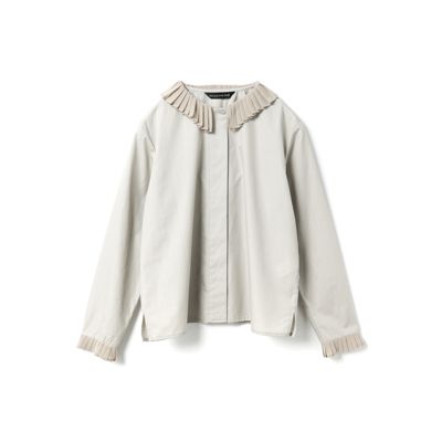 【美品】ミズイロインド　プリーツスリーブシャツ　綿100長袖　日本製　フリー 美品】ミズイロインド プリーツスリーブシャツ 綿100長袖 日本製 フリー