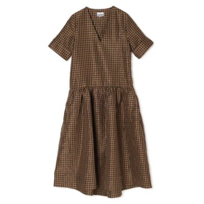 GANNI(ガニー)のCrinkled Taffeta Check Long Dress通販 | 集英社HAPPY