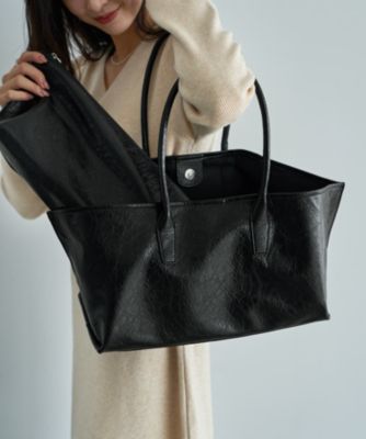 STYLE DELI(スタイルデリ)のシボ加工横長フォルムトートバッグ通販 