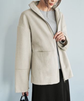 【LUXE】カシミヤタッチボトルネックジャケット