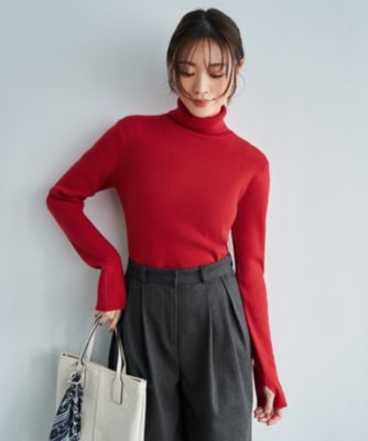 STYLE DELI(スタイルデリ)の柔らかなカシミヤ混リブ編みタートルニット