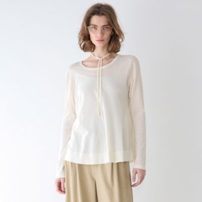 美品 martinique マルティニーク シアーチェックパフスリーブブラウス 