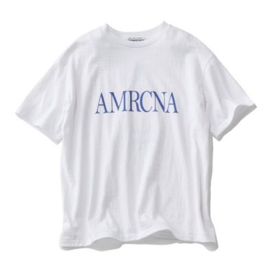 脇に縫い目のない縫製で着心地快適　ラフィー丸胴 ロゴプリントT