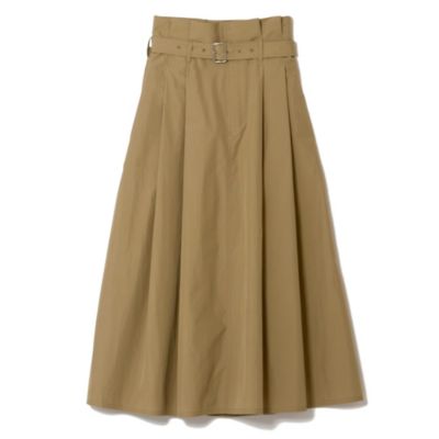 おしゃれな人に即、なれる！　タック＆ベルトで盛れるチノ色スカート　【宮崎桃代さんセレクト】タックベルトスカート