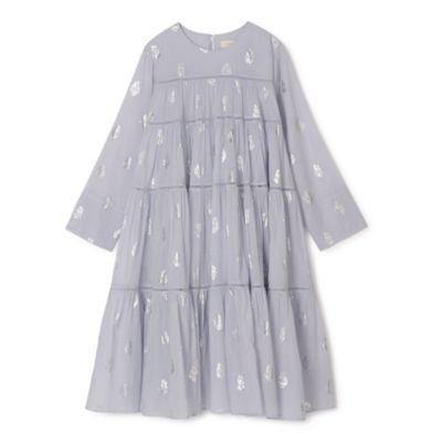 ne Quittez pas(�k�L�e�p)/Cotton Voile Foil Flower Print Tiered Middle Length Dress