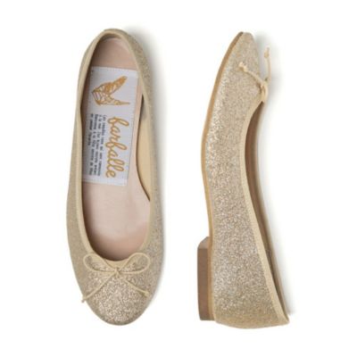 繊細なラメが上品なラウンドトゥフラットソールバレエシューズ　バレエ（グリッター）