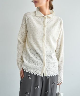 STYLE DELI(スタイルデリ)の【LUXE】前開きふんわりレースブラウス通販 