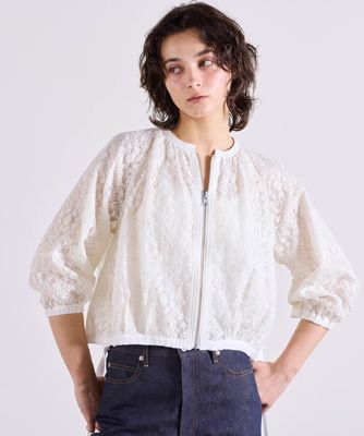MARILYN MOON(マリリンムーン)のreversible sheer lace blouson通販
