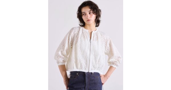 MARILYN MOON(マリリンムーン)のreversible sheer lace blouson通販 