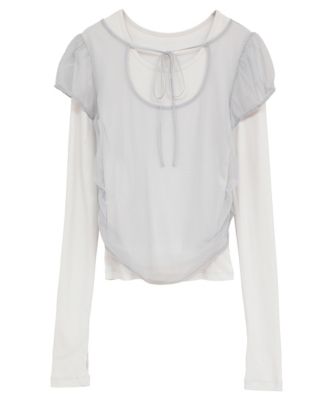 CLANE(クラネ)のLAYERED TULLE RIBBON CUT TOPS通販 | 集英社HAPPY