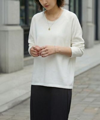 STYLE DELI(スタイルデリ)のサラッと綿混Uネックニットトップス通販