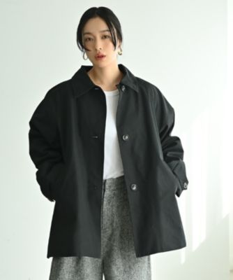 強さとしなやかさを併せ持つ、<br>大人のためのAラインミドルコート。　【BLK001】ツイルＡラインミドルコート