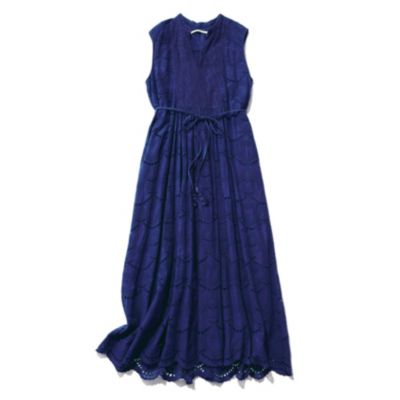 COTTON VOILE DOT HEMLA NO SLEEVE DRESS