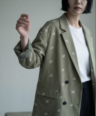STYLE DELI(スタイルデリ)の【BLK001】花柄刺繍ツイルテーラード