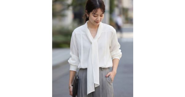 STYLE DELI(スタイルデリ)の【LUXE】ニュアンス生地のタックボウタイ 