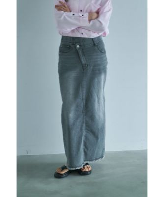10OZ STRETCH DENIM WRAP SKIRT