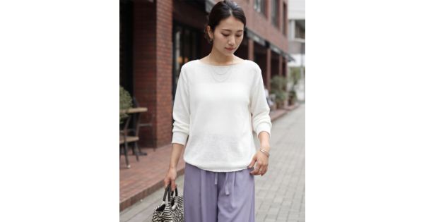 STYLE DELI / カラッとした綿シアーボートネックニット 新品未使用 