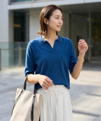 STYLE DELI(スタイルデリ)の薄手シャリ感スキッパーニットトップス通販