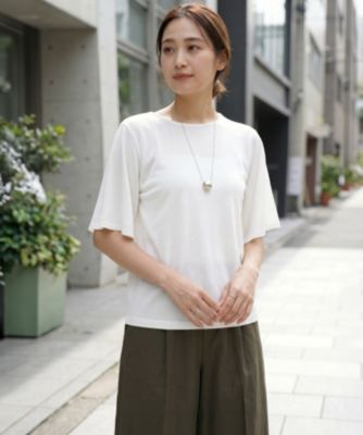 スタイルデリ フレア袖 ブラウス オフホワイト STYLE DELI(スタイルデリ)の薄手シャリ感フレアスリーブトップス通販