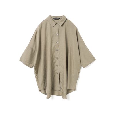【人気 完売品】ミズイロインド レーヨンリネンプリントワイドシャツ試着のみ 人気 完売品】ミズイロインド レーヨンリネンプリントワイドシャツ試着