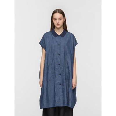 mizuiro ind(ミズイロインド)のワイドデニムシャツワンピース通販