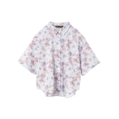 花柄ハーフスリーブシャツ