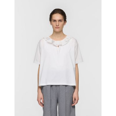 mizuiro ind(ミズイロインド)のフリルカラースキッパーTシャツ通販