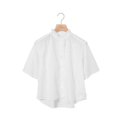 ハーフスリーブ フロントハーフフリル シャツ