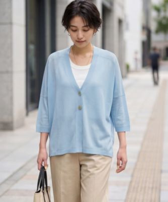 【LUXE】２ボタンゆったり７分袖カーディガンB