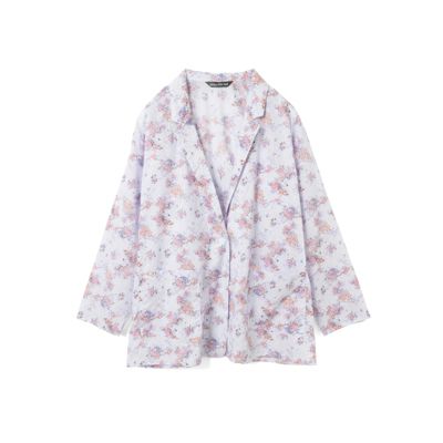 フラワープリントワイドシャツジャケット