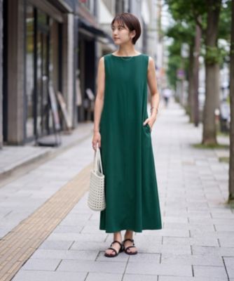 サラすべボートネックロングワンピース